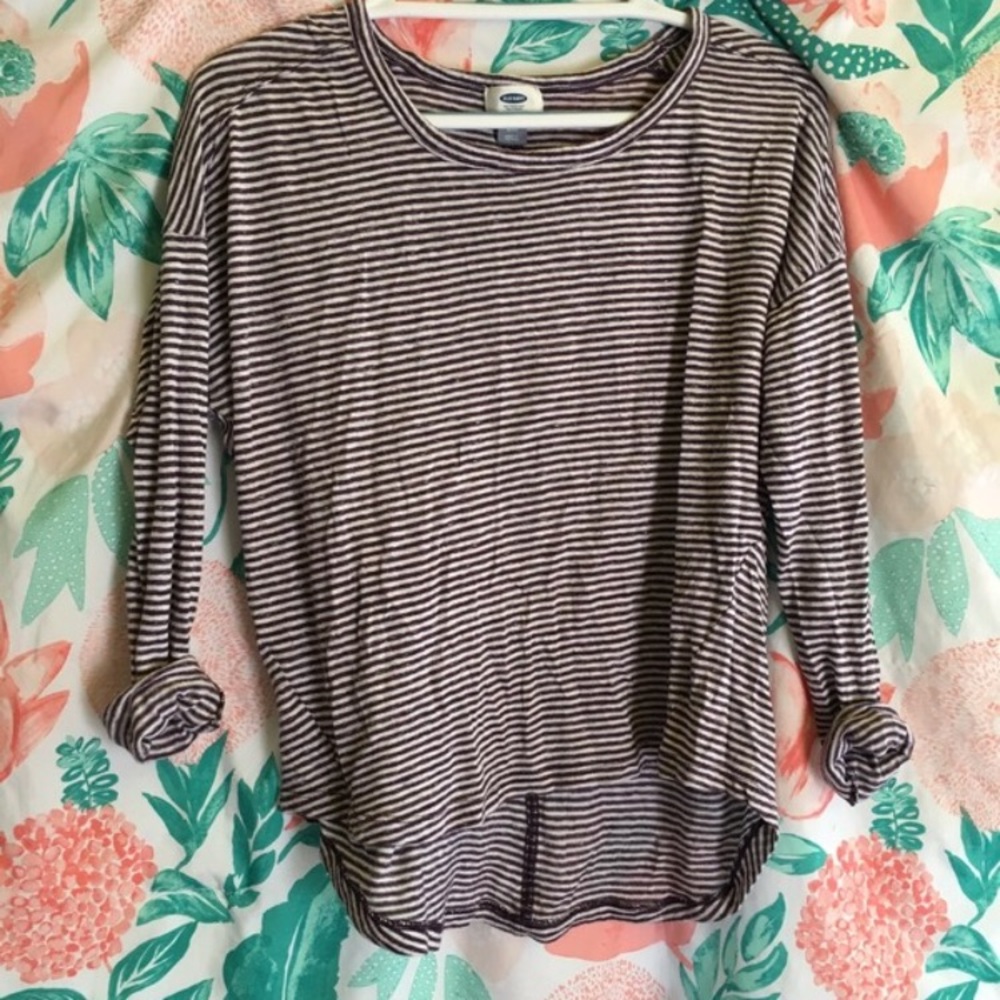 Striped purple cropped shirt